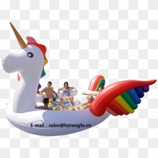 Inflatable Huge Unicorn 6 Person Floating Island - Giant Unicorn Pool Float Clipart