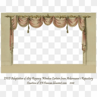 Curtain Clipart Window Frame - Curtain - Png Download