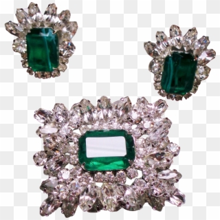 Vintage D&e Juliana Faux Flawed Emerald Navette Rhinestone - Emerald Clipart