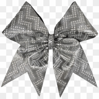 Grey Chevron Rhinestone I Love Cheer® Hair Bow - Origami Clipart