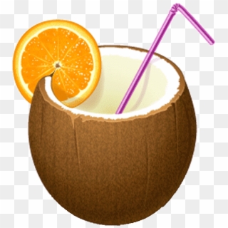 Coconut With Straw Png File - Cocktail Icon Clipart