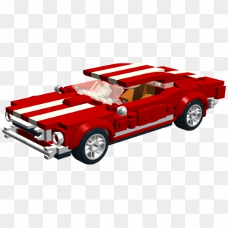 Awesome Red Ford Mustang With White Stripes All Along Clipart