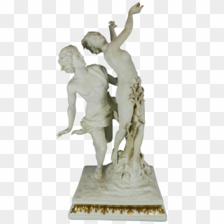 Antique White Parian Or Biscuit Capodimonte Porcelain - Apollo And Daphne Png Clipart
