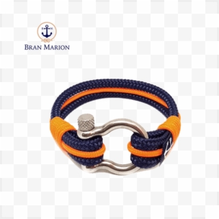 Nautical Bracelet Dark Blue And Orange Clipart