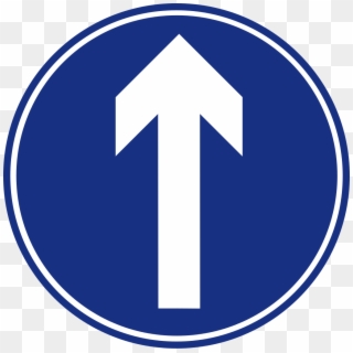 Mandatory Road Sign Straight Ahead - Traffic Sign Clipart