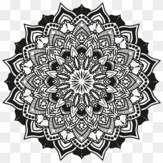 Mandala, Spiritual, Texture, Illustrator, Floral - Bohemian Print Black And White Clipart