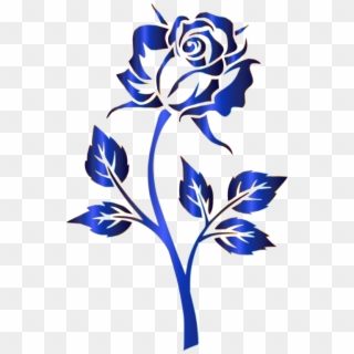 Blue Rose Silhouette Flower Drawing - Blue Rose Png Transparent Clipart