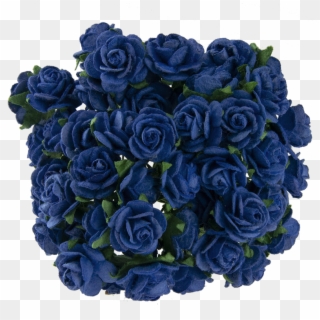 Royal Blue Mulberry Paper Open Roses - Blue Rose Clipart