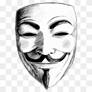 Picture Transparent Stock Anonymous Drawing Face - V For Vendetta Mask Sketch Clipart
