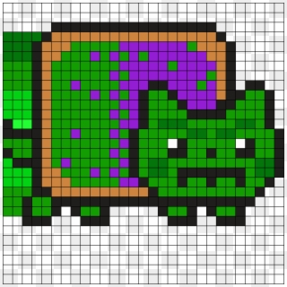 Hulk Nyan Cat Part1 Perler Bead Pattern - Nyan Cat Clip Art - Png Download