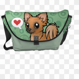 Red Brindle Longhaired Chihuahua Messenger Bag - Messenger Bag Clipart