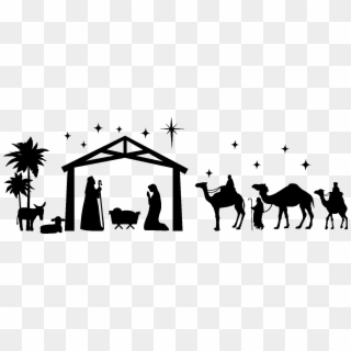 High Resolution Nativity - Silhouette Nativity Scene Clipart - Png Download