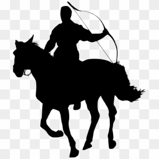 Png File Size - Running Horse And Rider Silhouette Clipart