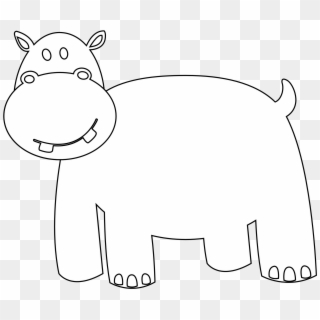 Hippo Clipart Hippo Outline - Clip Art - Png Download