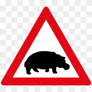 Hippo Sign - Barrier Ahead Traffic Sign Clipart