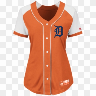 Detroit Tigers Women's Majestic Orange Alternate Jersey - Detroit Tigers Clipart
