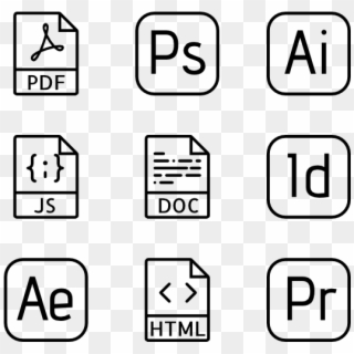 File Type Collection - Line Icon Game Clipart