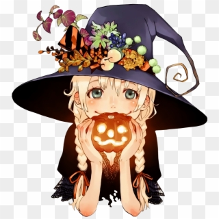 Theme Background Skulls And Pumpkins Fall Feed - Cute Halloween Anime Girl Clipart