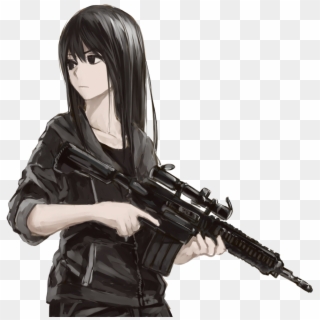 Butt-stallion Anime Guns Transparent - Anime Girl With Gun Clipart