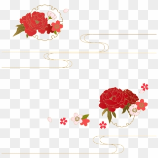 When Red Flower Core Cartoon Transparent - 和風 素材 Png Clipart