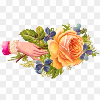 Hand Rose - Flower Welcome Hands Png Clipart