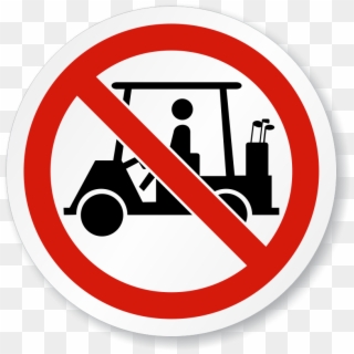 No Golf Cart Symbol Iso Prohibition Circular Sign - No Golf Carts Allowed Signs Clipart