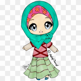 Muslim Girl Clipart - Cute Cartoon Muslimah Girl - Png Download