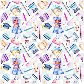 Hand Drawn A Studious Girl Background Clipart