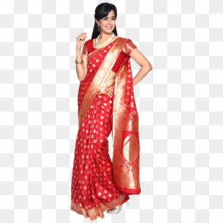 Arundathi Red Banarasi Silk Saree Clipart