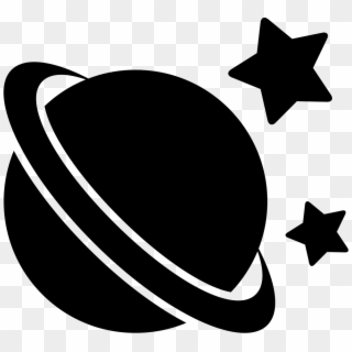 Saturn Black Shape With Stars Around Comments - Saturn Shape Clipart