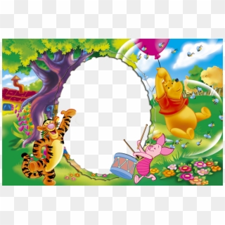 Winnie The Pooh Kids Png Frame - Winnie The Pooh Frame Png Clipart