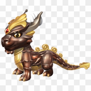 Bronze Dragon Baby - Cartoon Clipart