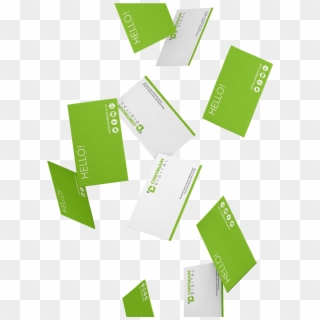 Continuum Digital Green Business Cards Falling - Falling Business Card Png Clipart
