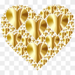 Hearts In Heart Rejuvenated 4 No Background Clipart - Gold Heart Shape Png Transparent Png