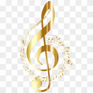 Big Image - Gold Musical Notes Png Clipart