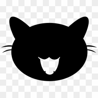 Cat Face Silhouette - Cat Face Silhouette Png Clipart