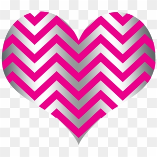 Chevron Heart Clipart Collection Image Download - Pink And Silver Hearts - Png Download