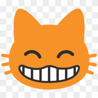 Grinning Cat Face With Smiling Eyes Emoji - Android 7.1 Cat Emoji Clipart