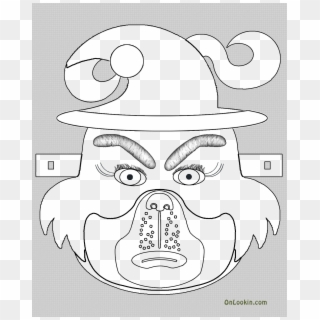 To Download Grinch Santa Face Mask Cut Out With Blank - Mask Clipart