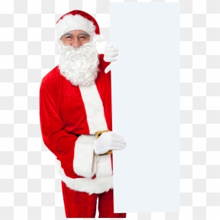 Santa Claus Holding Banner Png - Santa Claus Png Transparent Clipart