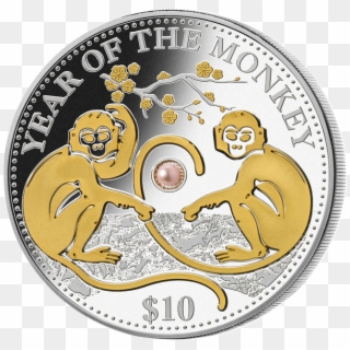 Fiji 2016 10$ Year Of The Monkey Lunar 2016 Proof Silver - Monkey Chinese Coin 2016 Clipart