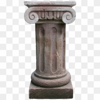 Carved Pink Cantera Stone Ionic Column Pedestal / Plant - Pedestal En Cantera Clipart