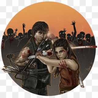 Octavia & Bellamy Blake - 100 And The Walking Dead Crossover Clipart