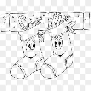 Santa Socks Coloring With Christmas Stockings Pages - Christmas Stockings Coloring Pages Clipart