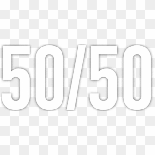 50/50 - Black-and-white Clipart