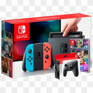 Consola Nintendo Switch Azul Neon / Rojo Neon Mario - Mando Pro Nintendo Switch Clipart