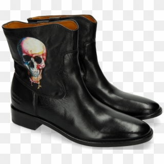 Ankle Boots Jodie 8 Milano Black Screen Shot Skull - Motorcycle Boot Clipart