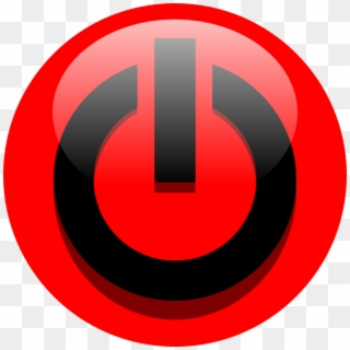 Red Power Icon Black Clip Art - Circle - Png Download