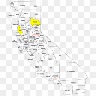 Easy To Use Map Detailing All Ca Counties - California County Map Clipart