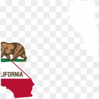 California Bear Outline State Of California With Bear - State Of California Clip Art - Png Download